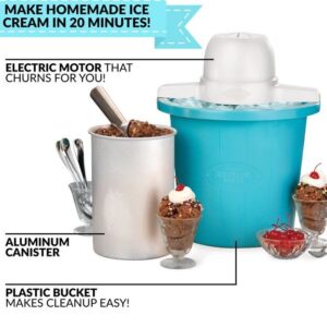 Alternative view of Máquina para hacer helados de 4 cuartos, color azul - Nostalgia