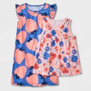 Paquete de 2 camisones para niñas Talla 8, Rosa floral - Carter's