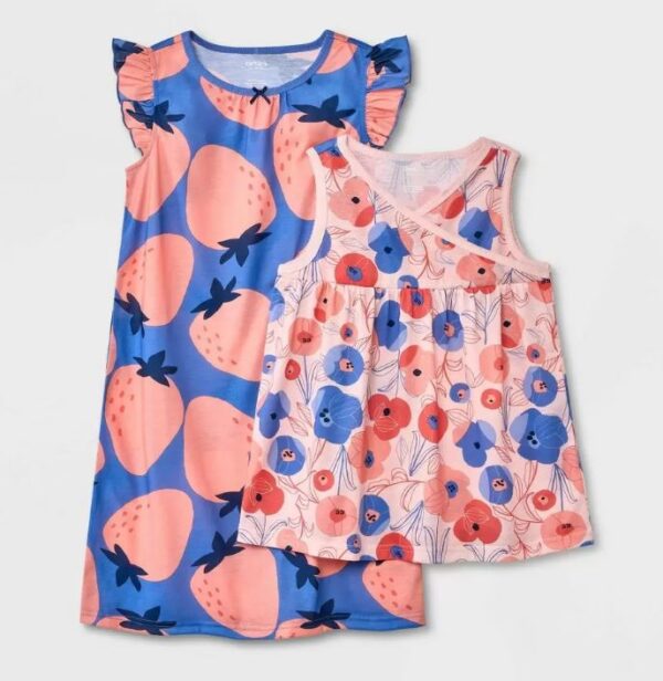Paquete de 2 camisones para niñas Talla 8, Rosa floral - Carter's