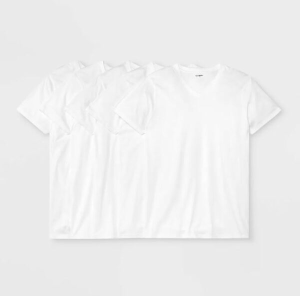 Paquete de 5 camisetas de manga corta con cuello V para hombre Talla XL, Blanca - Goodfellow