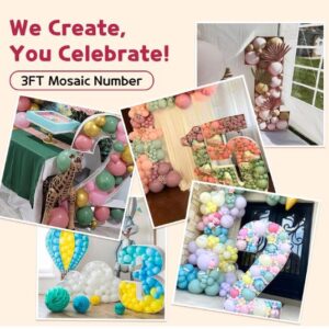 Alternative view of Marco de números de mosaico de 3 pies para globos de fiesta - imprsv