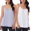 Paquete de 2 camisetas de tirantes con copas para mujer Talla M, Azul/Blanco – 32 Degrees