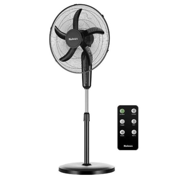Ventilador digital de 18" con soporte de 3 velocidades, Negro - Holmes