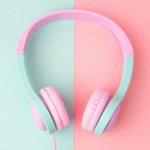 Auriculares plegables con cable para niños JBuddies Gen 2 - Rosa/Verde