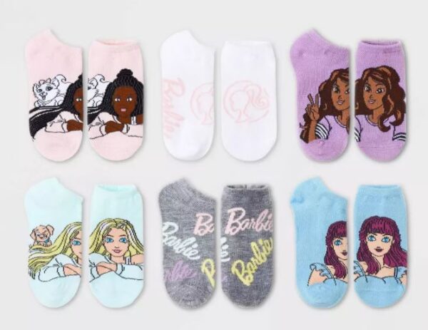 Calcetines Barbie para niña, paquete de 6 5 de 5 estrellas con 4 reseñas