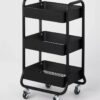 Carro estante de almacenamiento de metal color negro - Brightroom