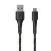 Cable USB-Microcarga de 6 pies con kevlar color negro