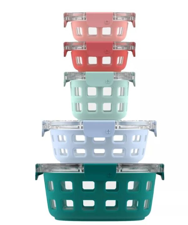 Juego de 10 toppers de vidrio para alimentos - ELLO duraglass