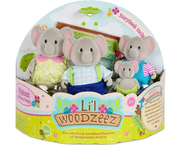 Juguete de familia de elefantes con cuento en inglés - Lil woodzeez famileez