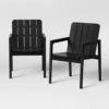 Juego de 2 sillas de comedor para patio color Negro - Smith & Hawken