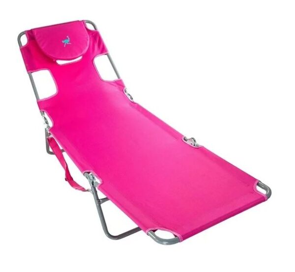 Silla de playa plegable portátil color rosa de 72in - Ostrich