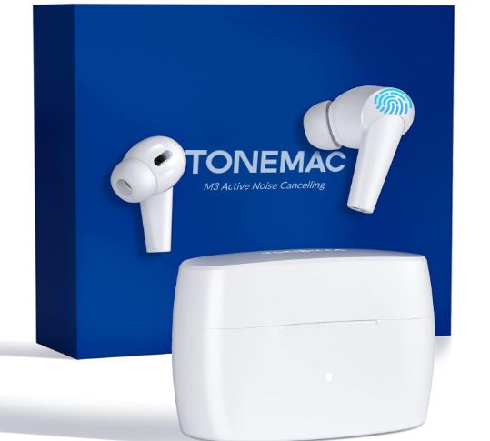 Audifonos Bluetooth con cancelación de ruido, color Blanco