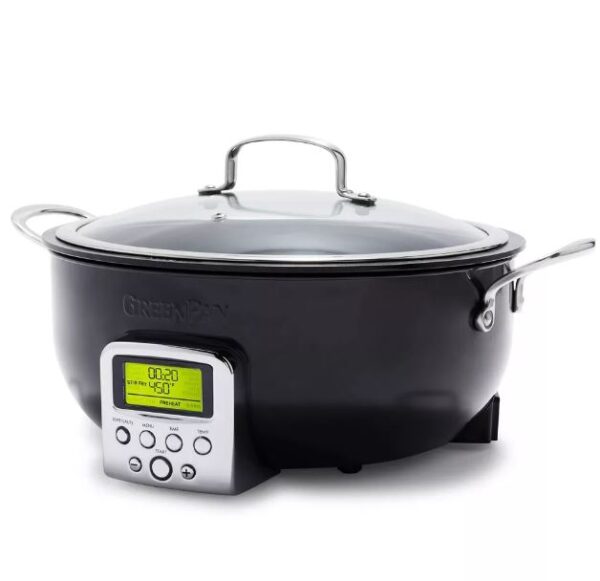 Sartén inteligente antiadherente de 6 qt, negro - GreenPan