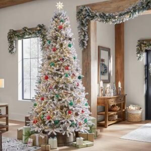 Alternative view of Arbol de navidad nevado con luces LED de 9ft - Fraser Fir