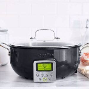 Alternative view of Sartén inteligente antiadherente de 6 qt, negro - GreenPan