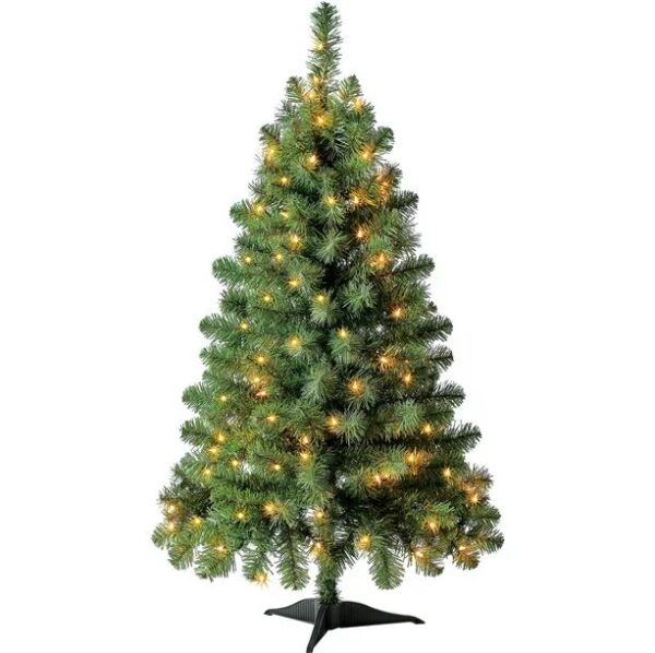 Arbol de navidad de 4 ft con luces LED cálidas - Holiday Time