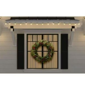 Alternative view of Corona navideña preiluminada de 36" - Woodmoore