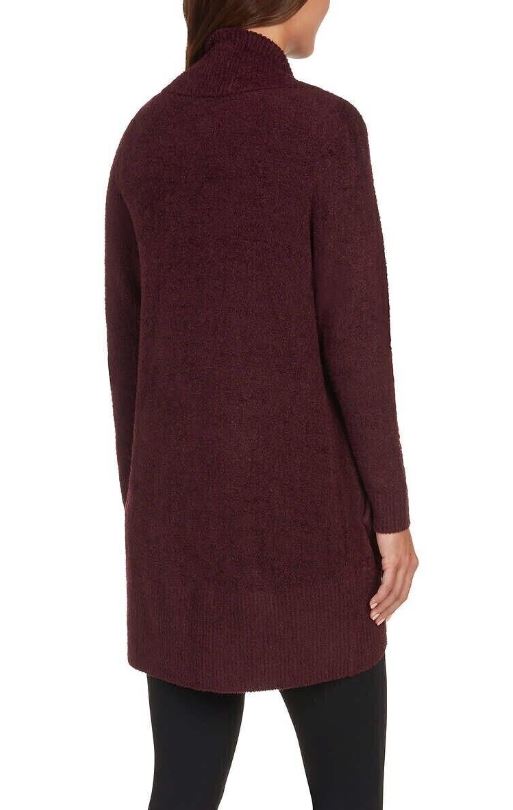 Cardigan sueter largo para dama color vino talla S – Max Mia