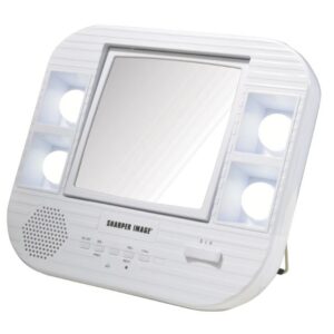 Espejo de maquillaje Bluetooth de dos caras con aumento 5X-1X y luz LED - Sharper image