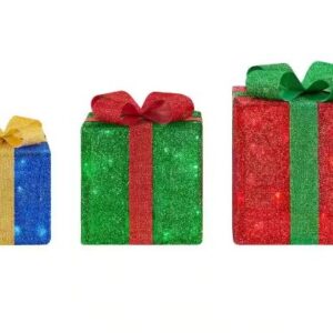 Alternative view of Decoracion navideña de 3 regalos preiluminados - Home Accents