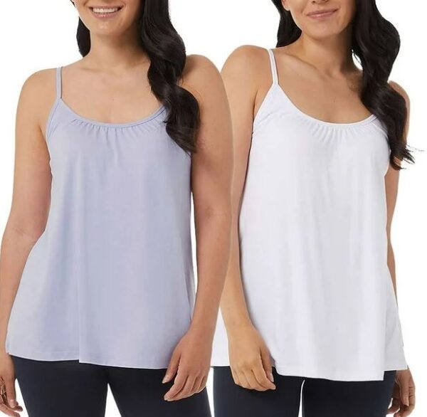 Paquete de 2 blusas de tirantes para dama con copas talla L - 32 Degrees