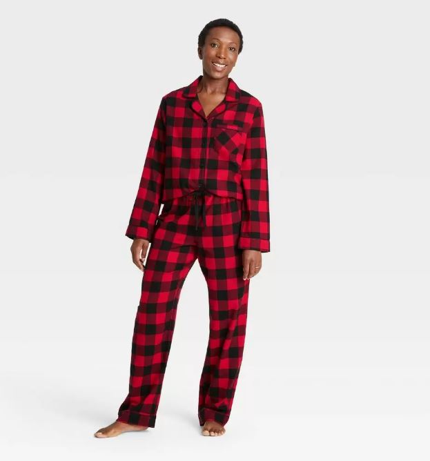 Cuadros Pijamas NavideÃ±as De Franela Pijama Pantalones Rojos A