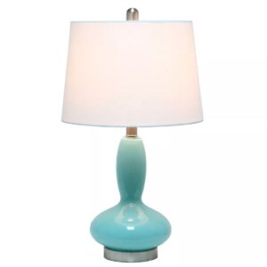 Alternative view of Lámpara de mesa de vidrio de 23", color azul - Lalia Home