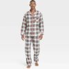 Conjunto de pijama de franela para hombre Talla M, cuadros navideños - Wondershop