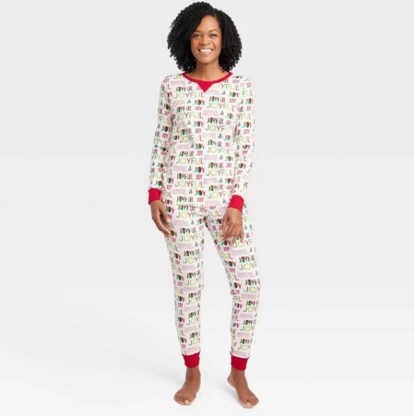 Conjunto de 2 piezas de pijama para mujer talla S con estampado navideño - Holiday Time