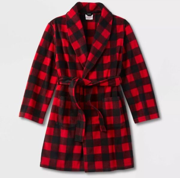 Bata para niños a juego con cuadros Buffalo Talla 8, Rojo - Wondershop