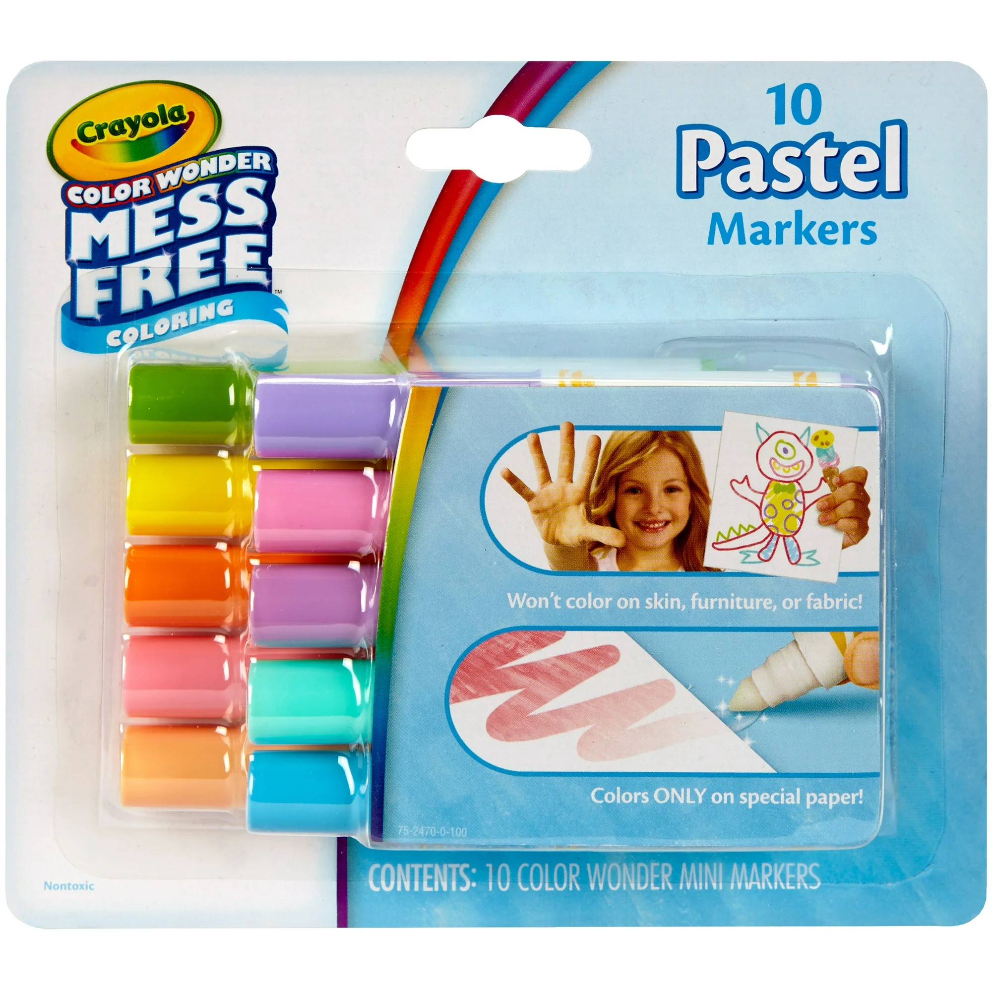 Paquete de 10 plumones color pastel marca Crayola