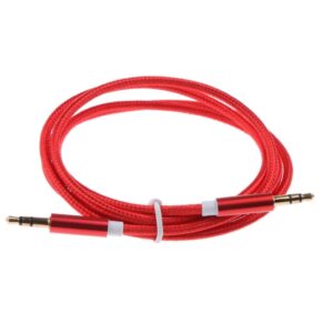 Cable auxiliar de 2 metros con cable de tela color rojo