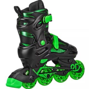 Alternative view of Patines combinados cuádruples en línea ajustables para Niños Talla S- Negro/Verde