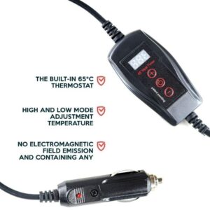 Alternative view of Almohadilla termica con entrada para cargador de carros, rojo a cuadros - ZONETECH