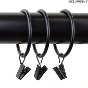 Alternative view of Juego de 10 anillos de cortina de níquel negro con clips - Rod Desyne