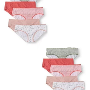 Paquete de 5 calzones corte hipster para dama Talla 1X/11. Marca Secret Treasures