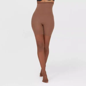 pantimedias con cintura alta color marron para dama talla 2 marca ASSETS