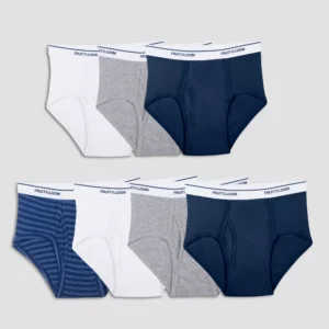 Paquete de 6 calzones corte briefs para niño talla L marca Fruit of the loom
