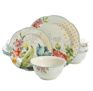 Juego de vajilla de 12 piezas ceramica - The Pioneer Woman Blooming