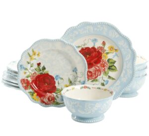 Juego de vajilla de 12 piezas ceramica - The Pioneer Woman Sweet Rose