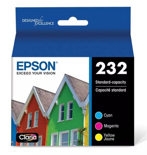 Paquete de 3 cartuchos de tinta Epson 232 Cian Magenta Amarillo (T232520-CP)