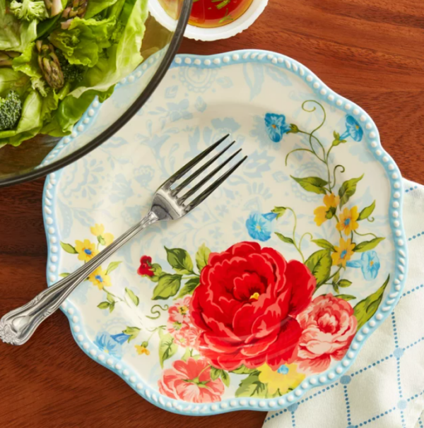 Set de 4 Platos para ensalada de 8,75in marca The Pioneer Woman Sweet Rose