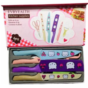 Alternative view of Juego de cuchillos con estampado de gatito multicolor - EVRYEALTH