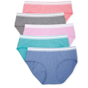Paquete de 5 calzones corte hipster para dama Talla XL/8. Marca Secret Treasures