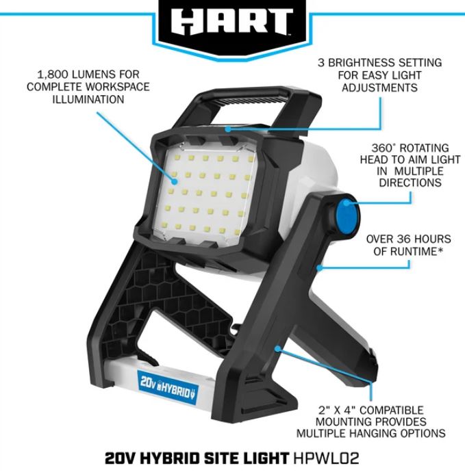 Luz de sitio LED híbrida de 20 voltios y 1800 lúmenes - HART - Imagen 5