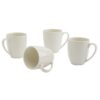 Paquete de 4 tazas de ceramica, color blanco - gallery
