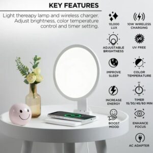 Alternative view of Lámpara de terapia LED y carga inalambrica para telefonos - Merkury Innovations