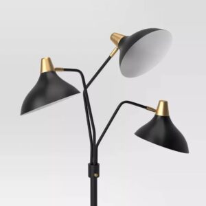 Alternative view of Lámpara de pie de 3 focos, negra - Threshold™