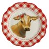 6 Platos de ensalada de cerámica redondo de 8,7" red/cow -The Pioneer Woman