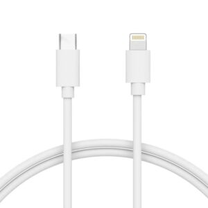 Alternative view of Cable de Lightning a USB-C de 4', blanco - Just Wireless